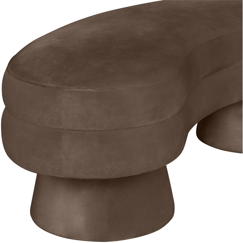 Meridian Furniture Zenna Brown Velvet Upholstered Bench