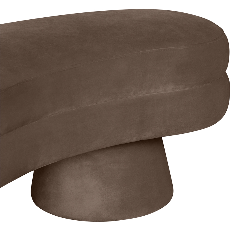 Meridian Furniture Zenna Brown Velvet Upholstered Bench