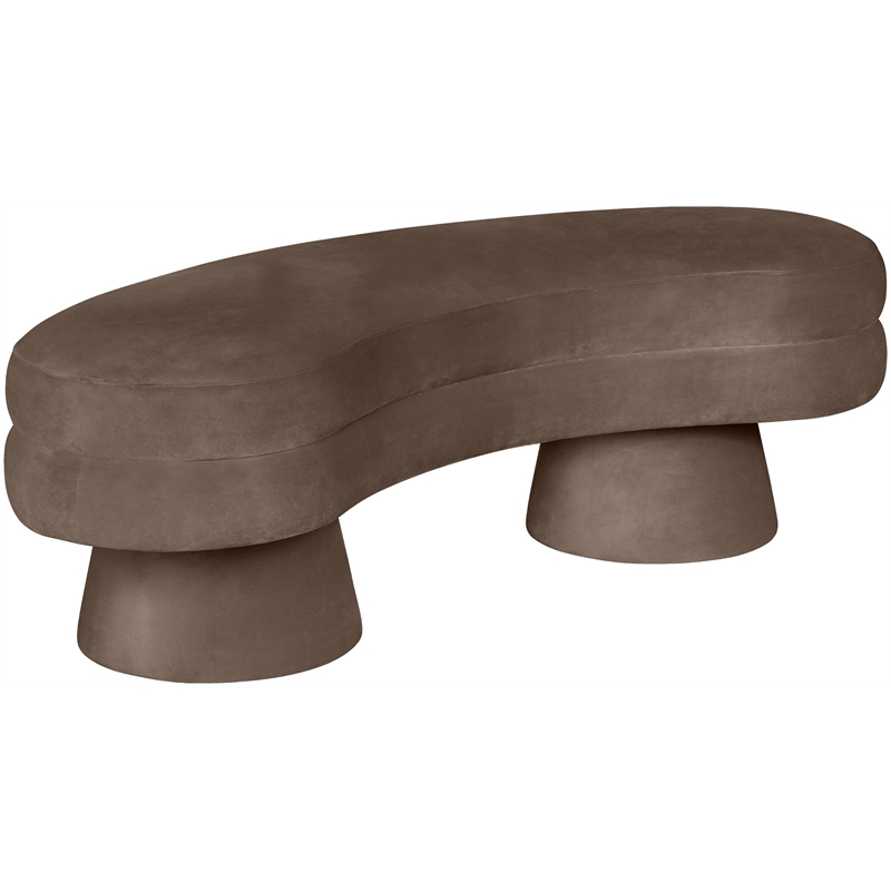 Meridian Furniture Zenna Brown Velvet Upholstered Bench