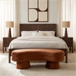Meridian Furniture Zenna Cognc Velvet Upholstered Bench