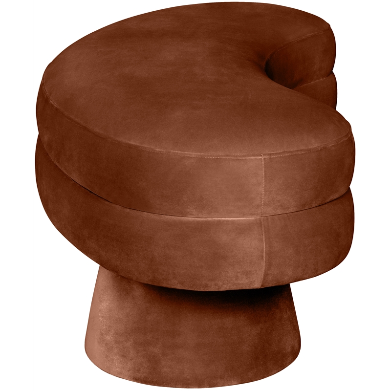 Meridian Furniture Zenna Cognc Velvet Upholstered Bench