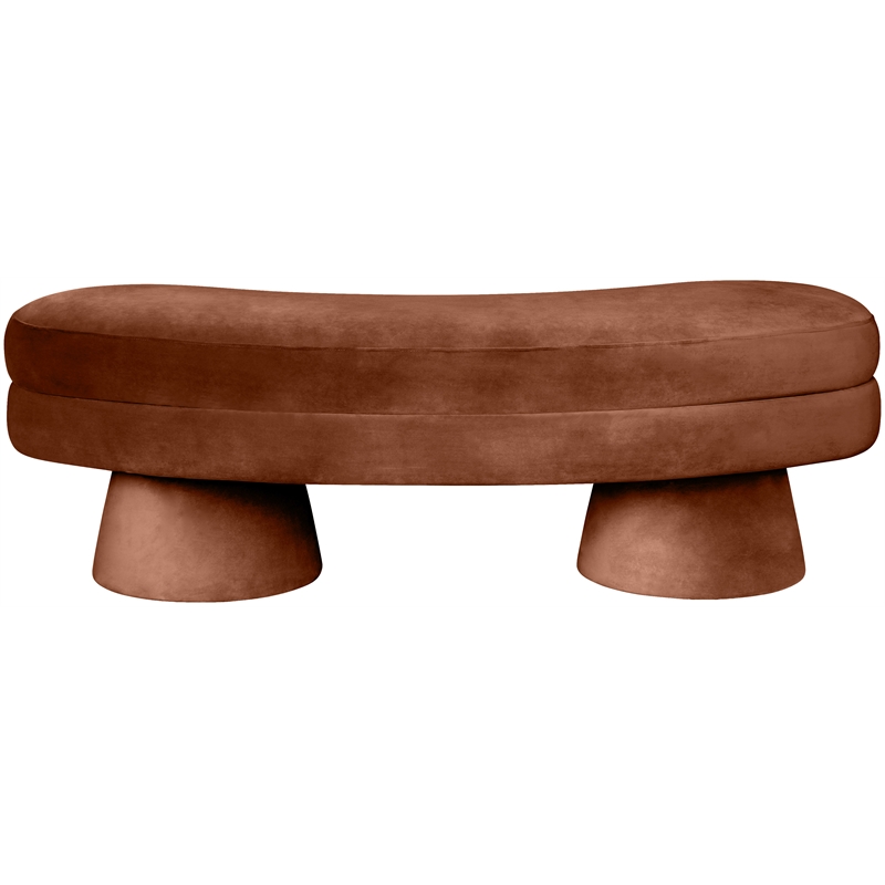 Meridian Furniture Zenna Cognc Velvet Upholstered Bench