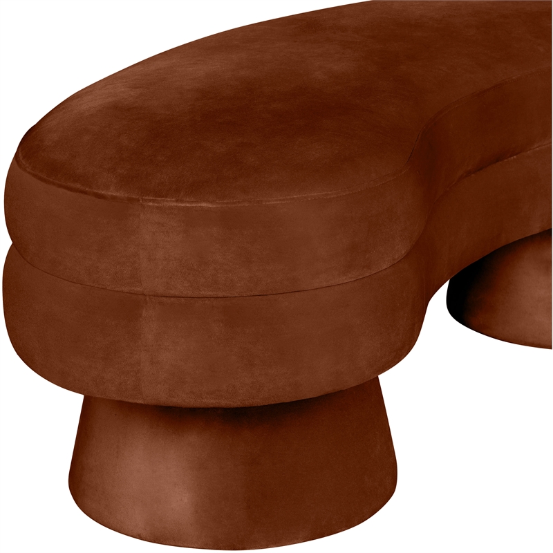 Meridian Furniture Zenna Cognc Velvet Upholstered Bench