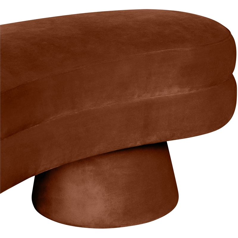 Meridian Furniture Zenna Cognc Velvet Upholstered Bench