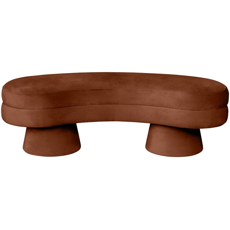 Meridian Furniture Zenna Cognc Velvet Upholstered Bench