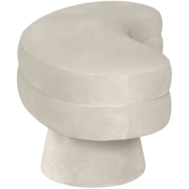 Meridian Furniture Zenna Cream Velvet Upholstered Bench
