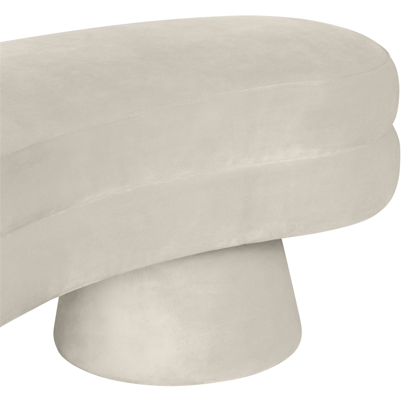 Meridian Furniture Zenna Cream Velvet Upholstered Bench