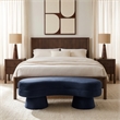 Meridian Furniture Zenna Navy Velvet Upholstered Bench