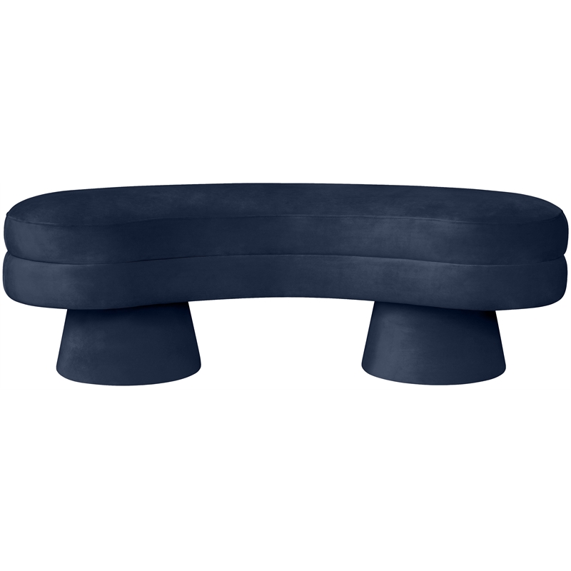Meridian Furniture Zenna Navy Velvet Upholstered Bench