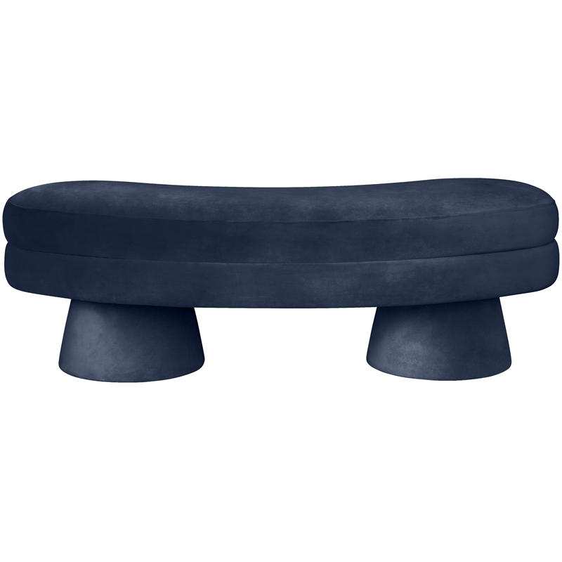 Meridian Furniture Zenna Navy Velvet Upholstered Bench
