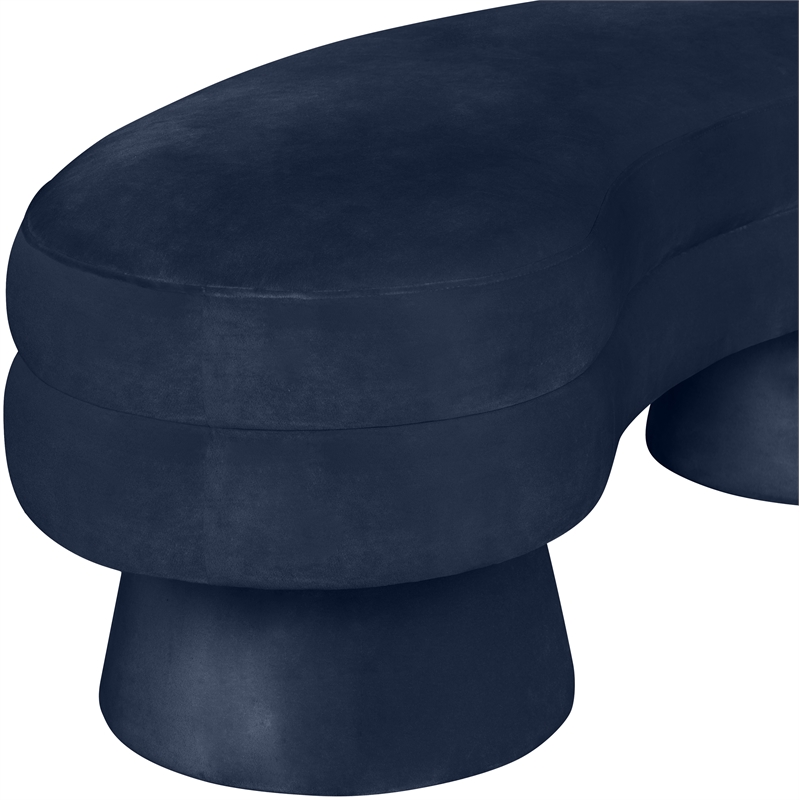 Meridian Furniture Zenna Navy Velvet Upholstered Bench
