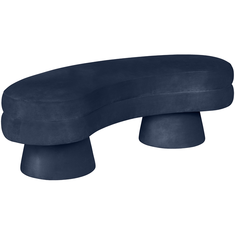 Meridian Furniture Zenna Navy Velvet Upholstered Bench