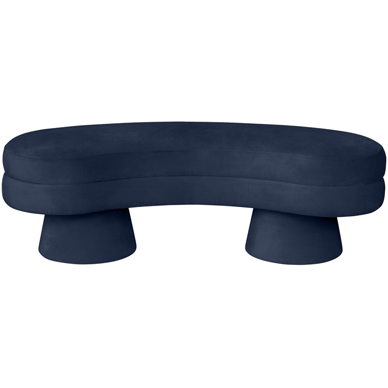 Meridian Furniture Zenna Navy Velvet Upholstered Bench