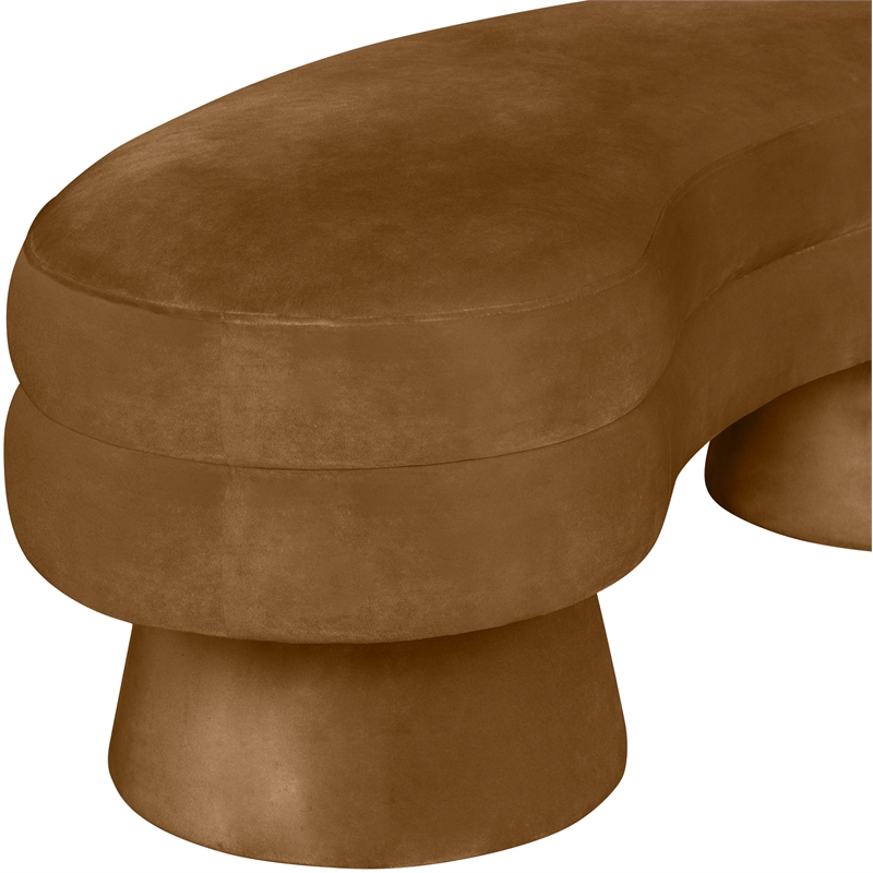 Meridian Furniture Zenna Saddle Velvet Upholstered Bench