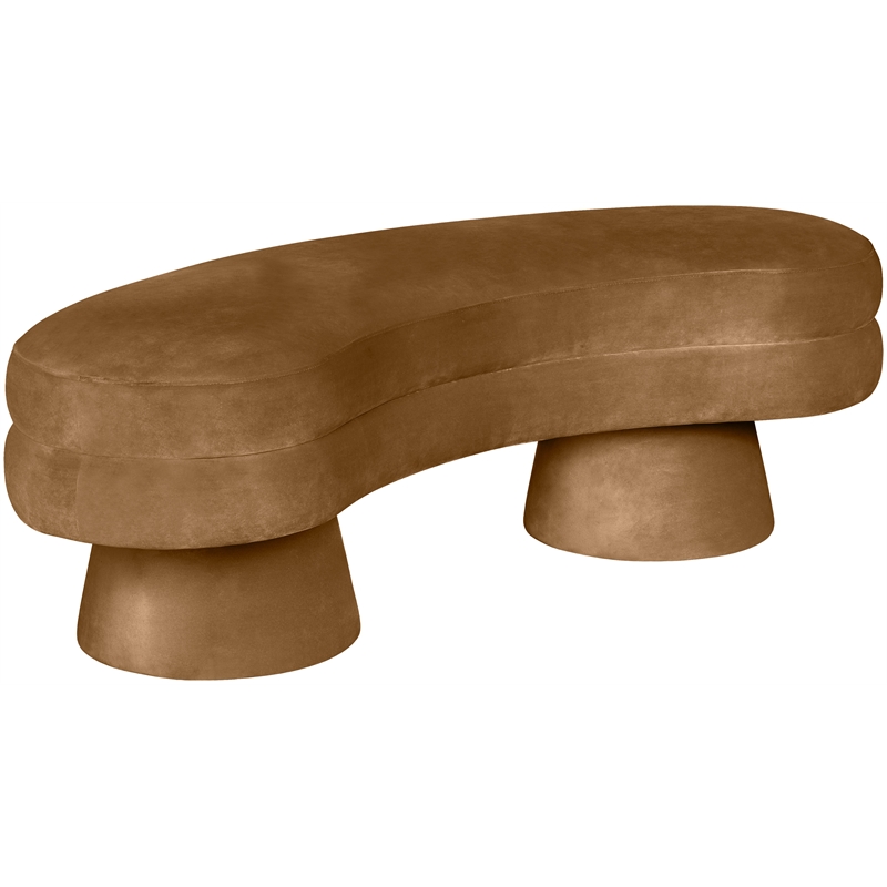 Meridian Furniture Zenna Saddle Velvet Upholstered Bench