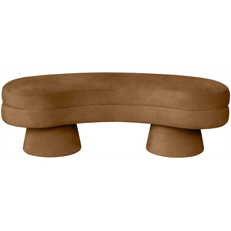 Meridian Furniture Zenna Saddle Velvet Upholstered Bench