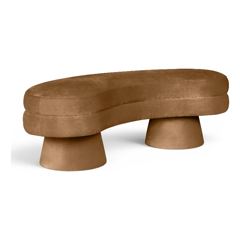 Meridian Furniture Zenna Saddle Velvet Upholstered Bench