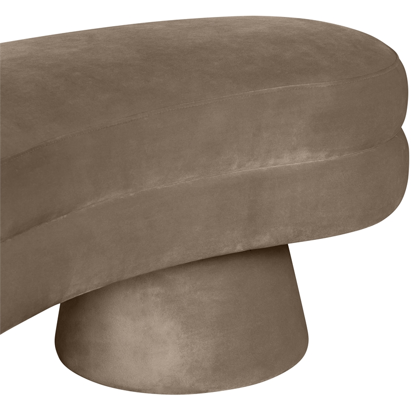 Meridian Furniture Zenna Taupe Velvet Upholstered Bench