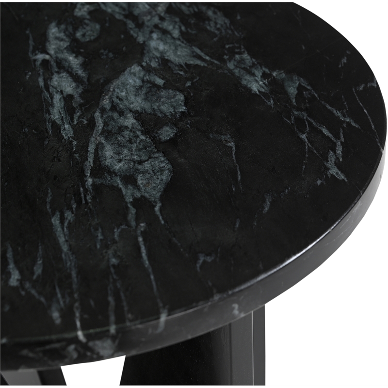 Meridian Furniture Alba Black Genuine Marble End / Side Table