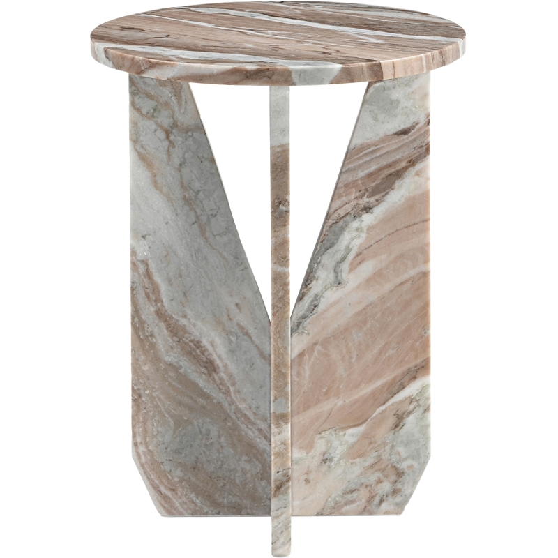 Meridian Furniture Alba Brown Genuine Marble End / Side Table