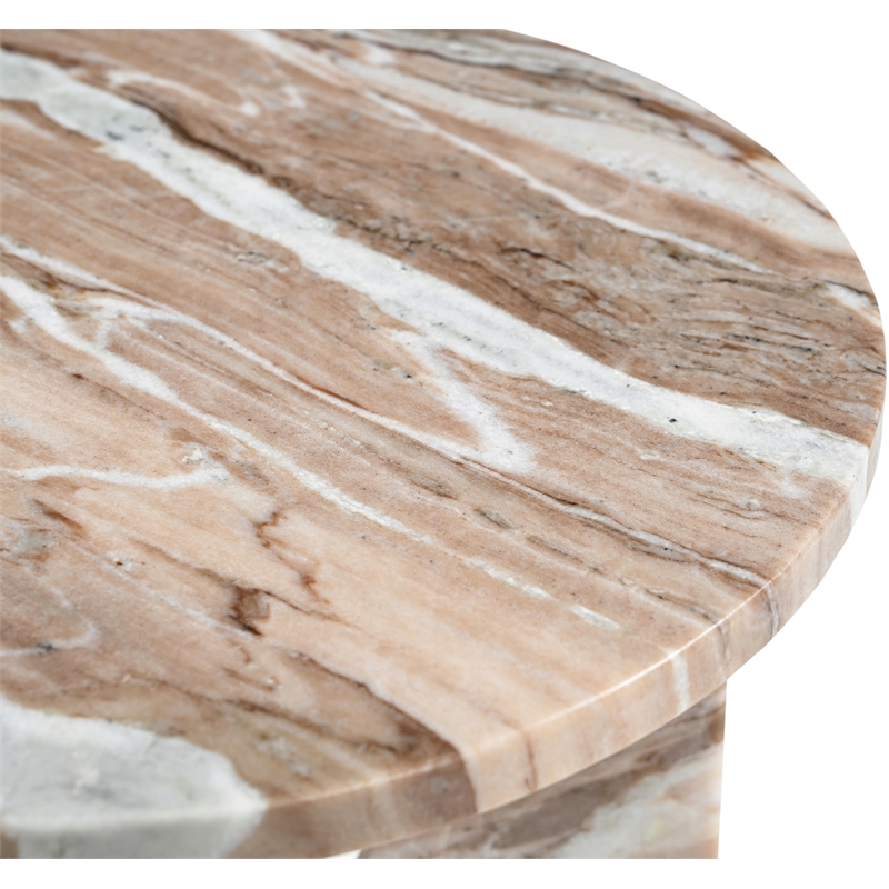 Meridian Furniture Alba Brown Genuine Marble End / Side Table