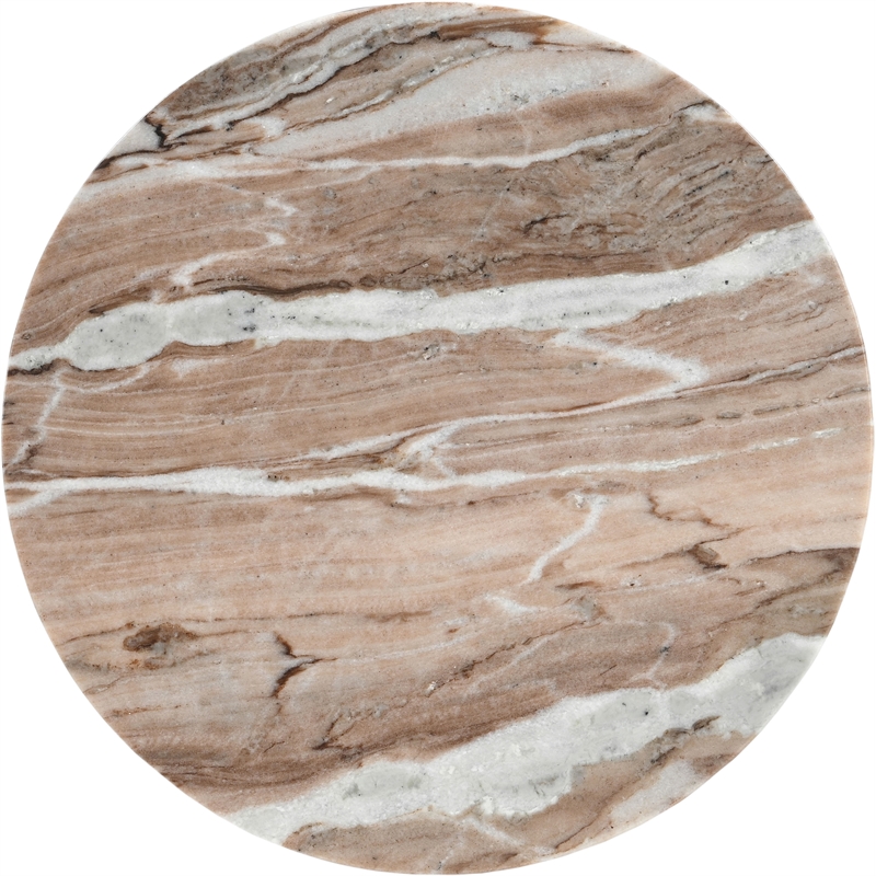 Meridian Furniture Alba Brown Genuine Marble End / Side Table