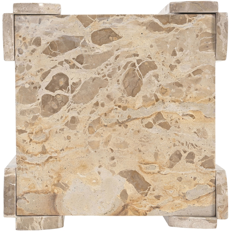 Meridian Furniture Ravello Beige Genuine Marble End / Side Table