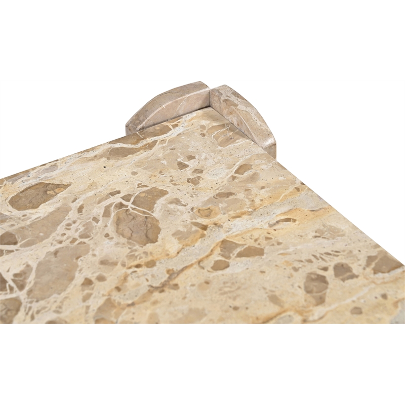 Meridian Furniture Ravello Beige Genuine Marble End / Side Table