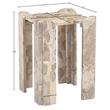 Meridian Furniture Ravello Beige Genuine Marble End / Side Table