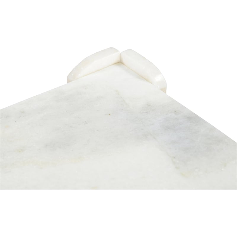 Meridian Furniture Ravello White Genuine Marble End / Side Table