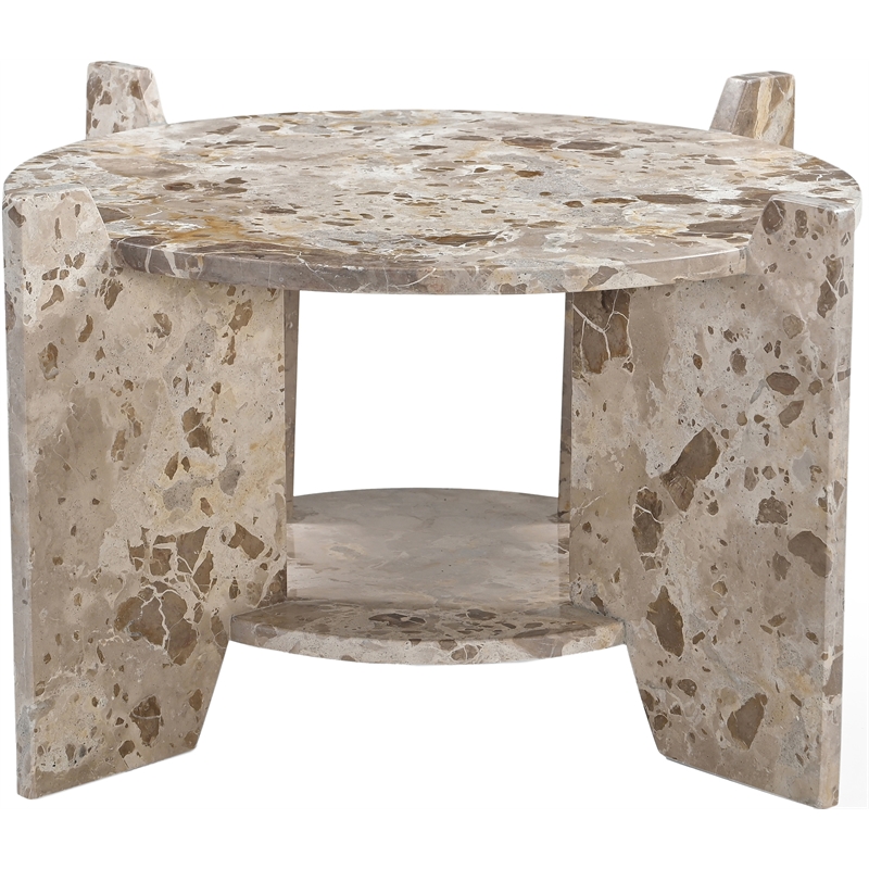 Meridian Furniture Soriano Beige Genuine Marble Coffee Table