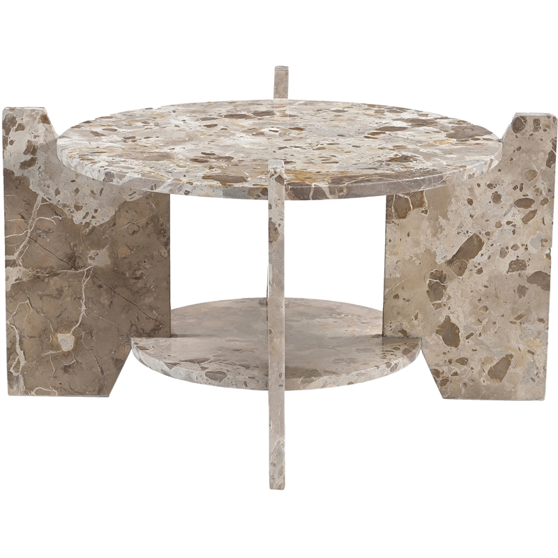 Meridian Furniture Soriano Beige Genuine Marble Coffee Table