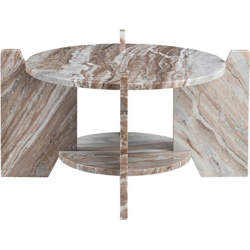 Meridian Furniture Soriano Brown Genuine Marble Coffee Table