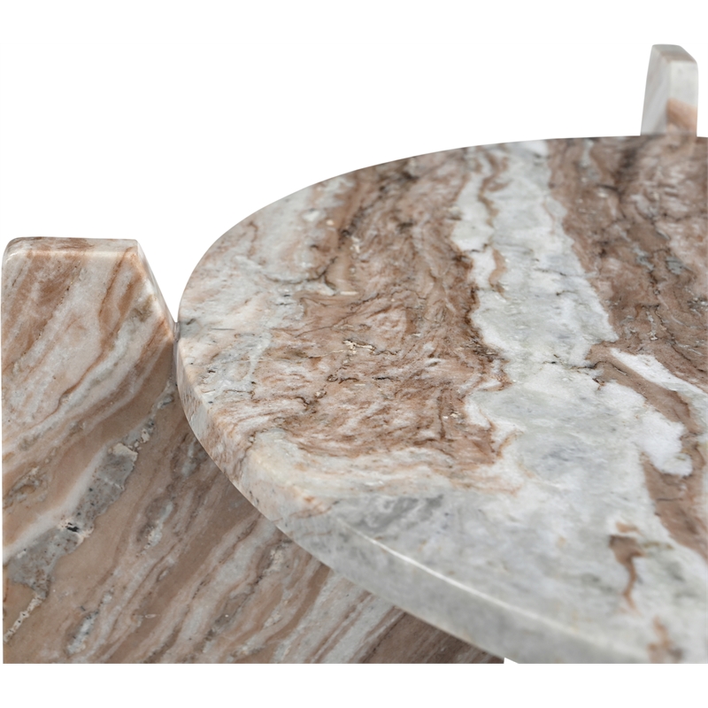 Meridian Furniture Soriano Brown Genuine Marble Coffee Table