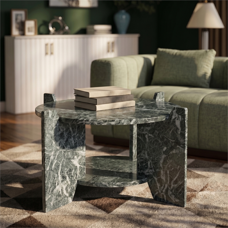 Meridian Furniture Soriano Green Genuine Marble Coffee Table