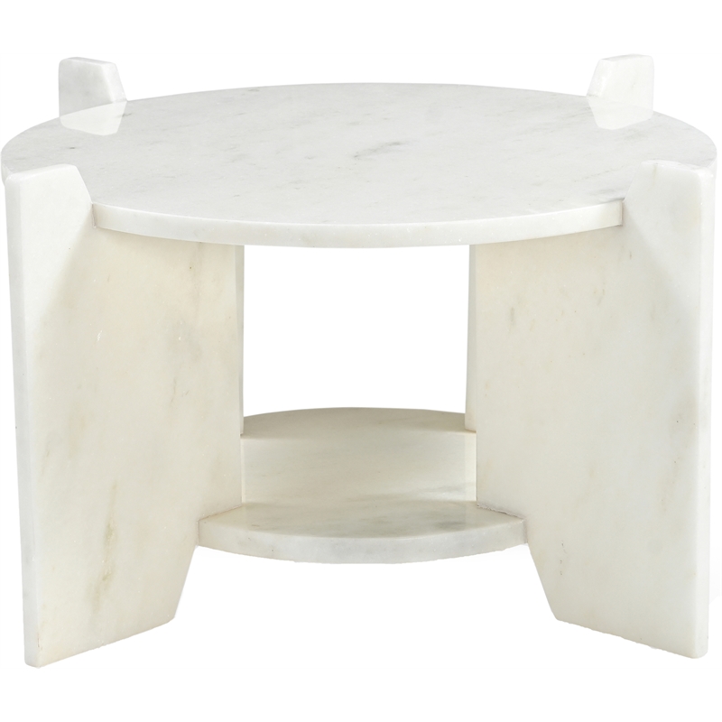 Meridian Furniture Soriano White Genuine Marble Coffee Table