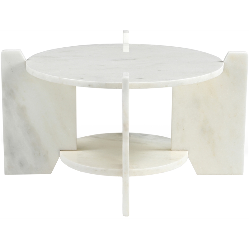 Meridian Furniture Soriano White Genuine Marble Coffee Table