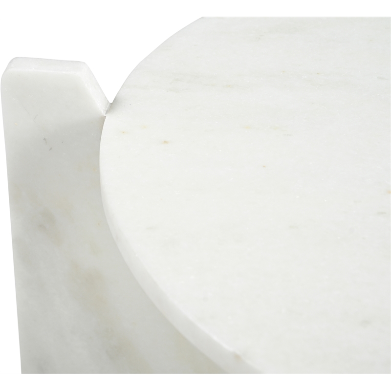 Meridian Furniture Soriano White Genuine Marble Coffee Table