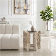 Meridian Furniture Soriano Beige Genuine Marble End / Side Table