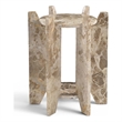 Meridian Furniture Soriano Beige Genuine Marble End / Side Table