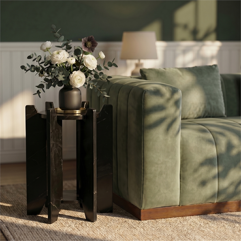 Meridian Furniture Soriano Black Genuine Marble End / Side Table