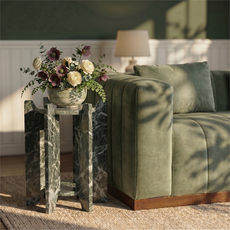 Meridian Furniture Soriano Green Genuine Marble End / Side Table