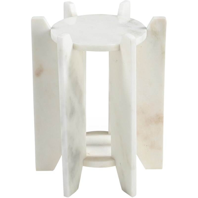 Meridian Furniture Soriano White Genuine Marble End / Side Table