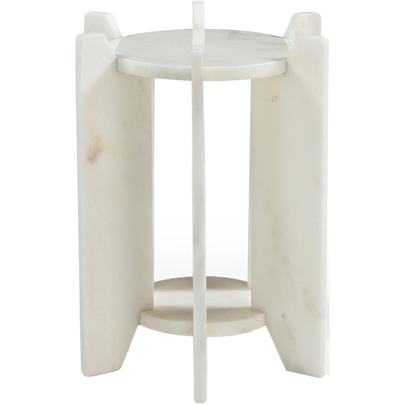 Meridian Furniture Soriano White Genuine Marble End / Side Table