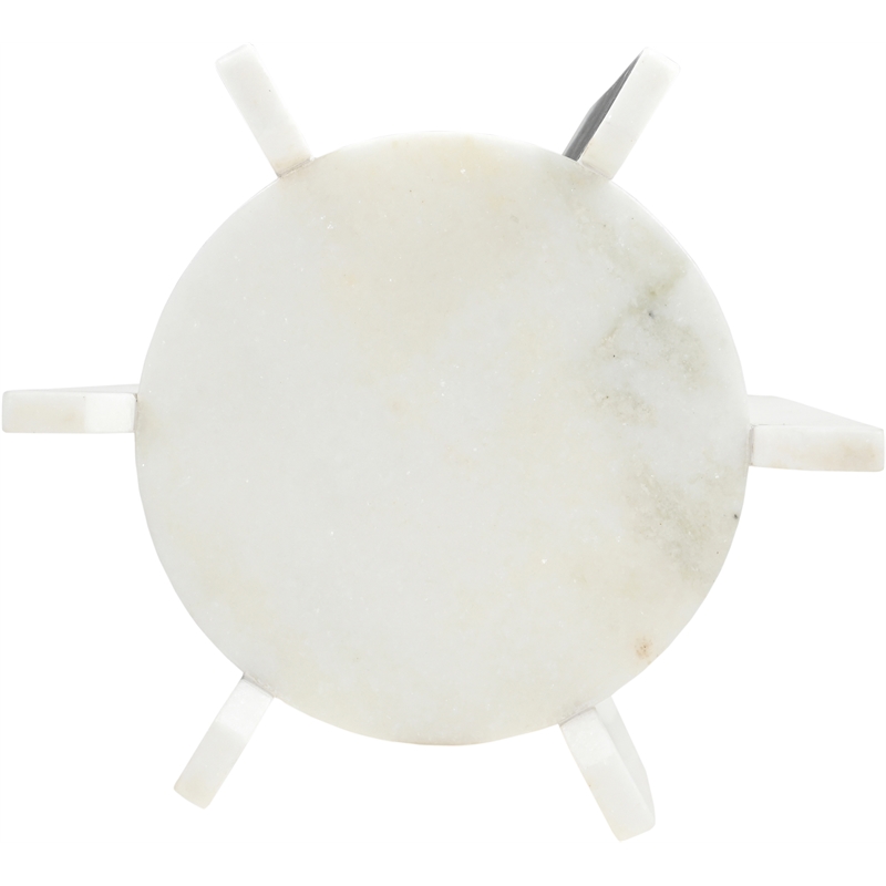 Meridian Furniture Soriano White Genuine Marble End / Side Table