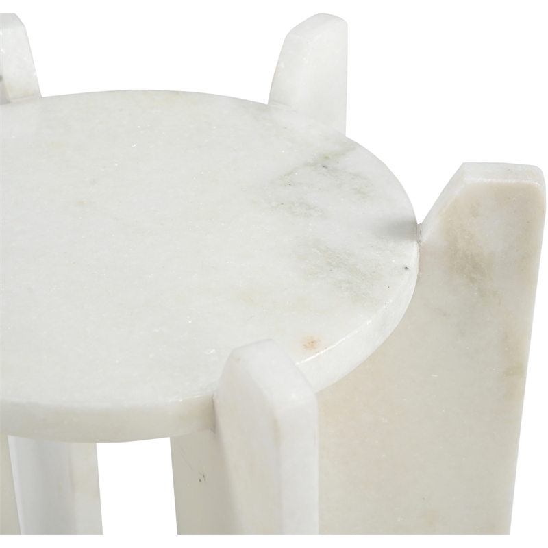 Meridian Furniture Soriano White Genuine Marble End / Side Table
