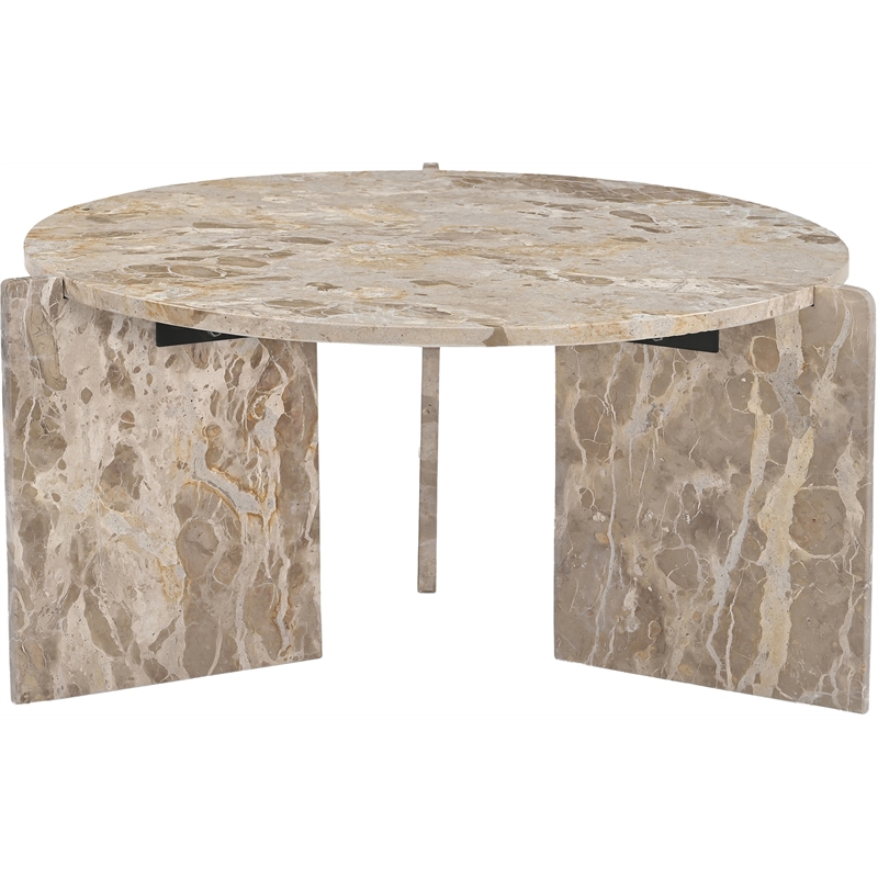 Meridian Furniture Vernazza Beige Genuine Marble Coffee Table