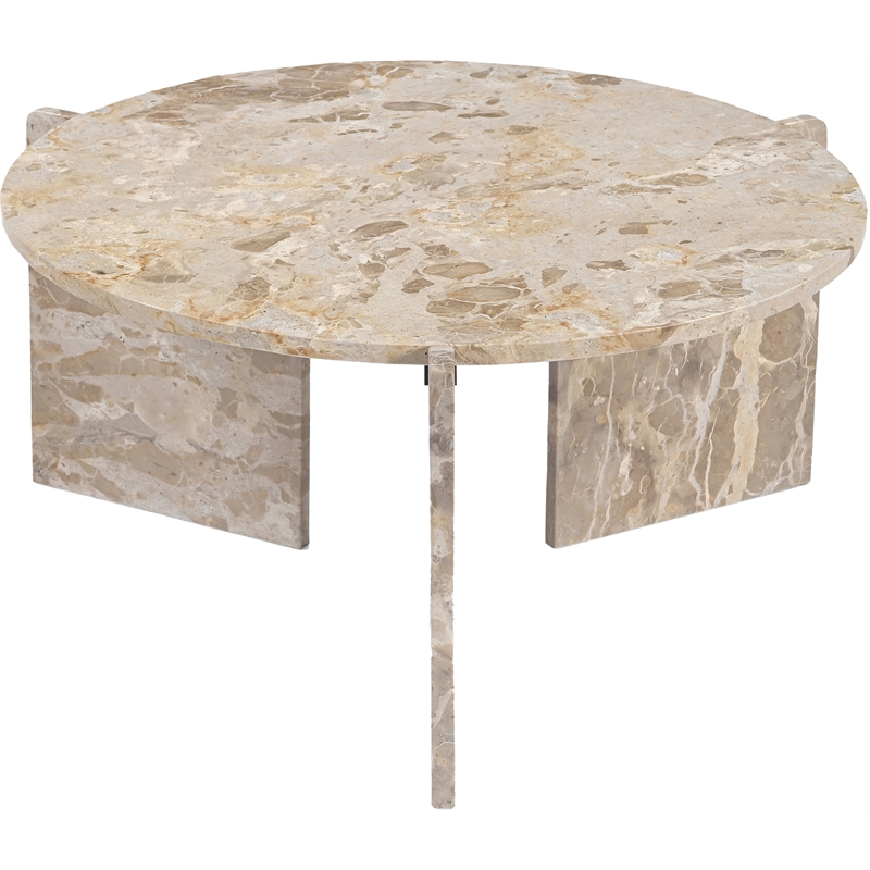 Meridian Furniture Vernazza Beige Genuine Marble Coffee Table