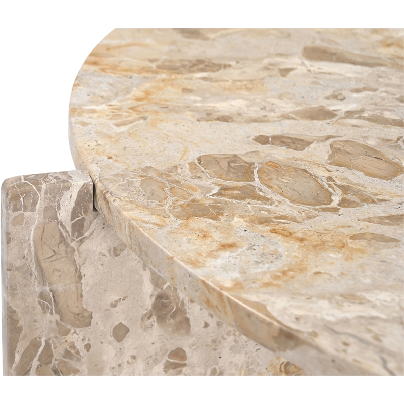 Meridian Furniture Vernazza Beige Genuine Marble Coffee Table