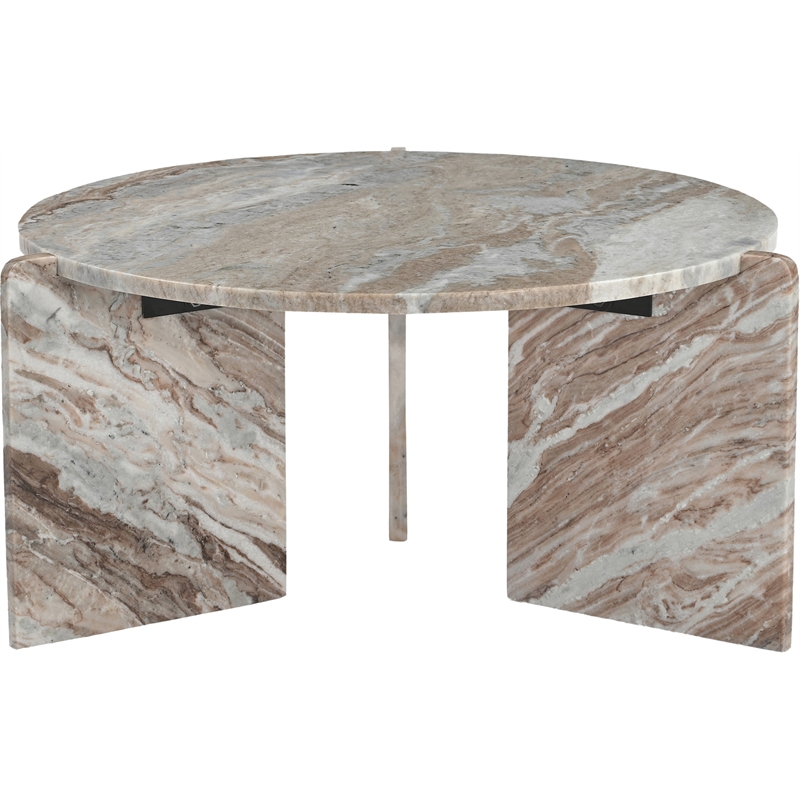 Meridian Furniture Vernazza Brown Genuine Marble Coffee Table